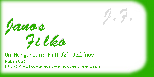 janos filko business card